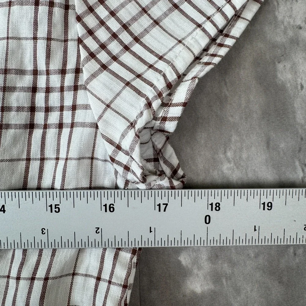 Faded Rose Shirt Womens L Brown Plaid Button Up Fitted Blouse Y2K Preppy NWT